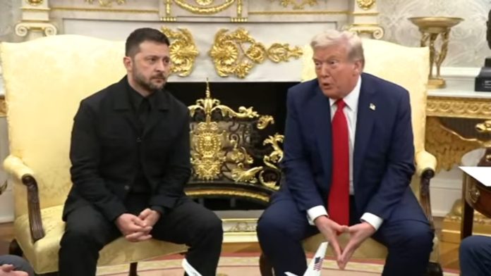 Volodymyr Zelenskyy and Donald Trump. Screenshot: YouTube/Reuters