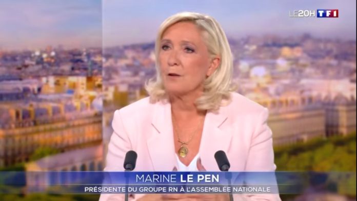Marine Le Pen berättar om sina presidentplaner. Skärmavbild: Youtube/ Marine Le Pen