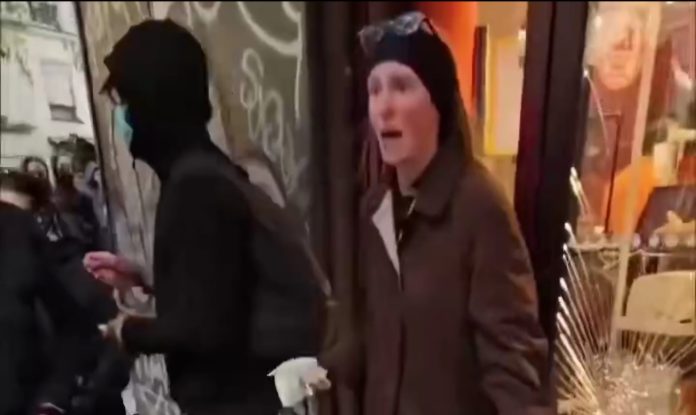 Is this the moment when the left-wing woman sees what the left's policies have led to? Screenshot: X